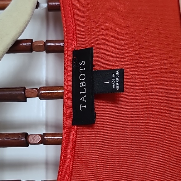 Talbots Soft Coral Orange/Red Top Cowl Neck Stretch 3/4 Sleeve Shirt L/Large - Picture 3 of 6